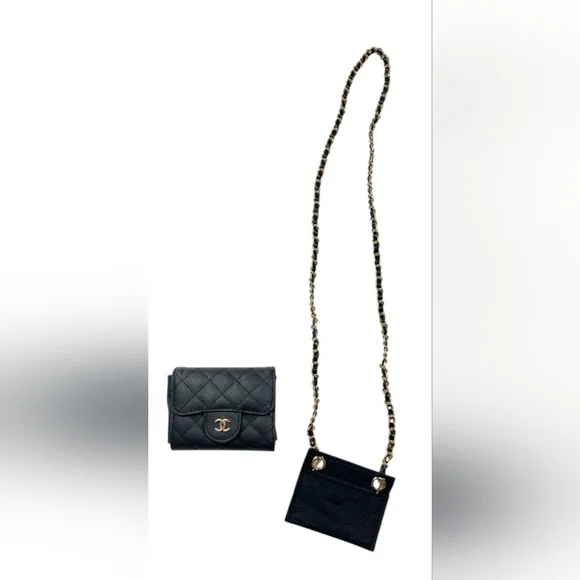 Chanel Leather Caviar Crossbody Wallet/Card Holder GWP - Picture 2 of 7